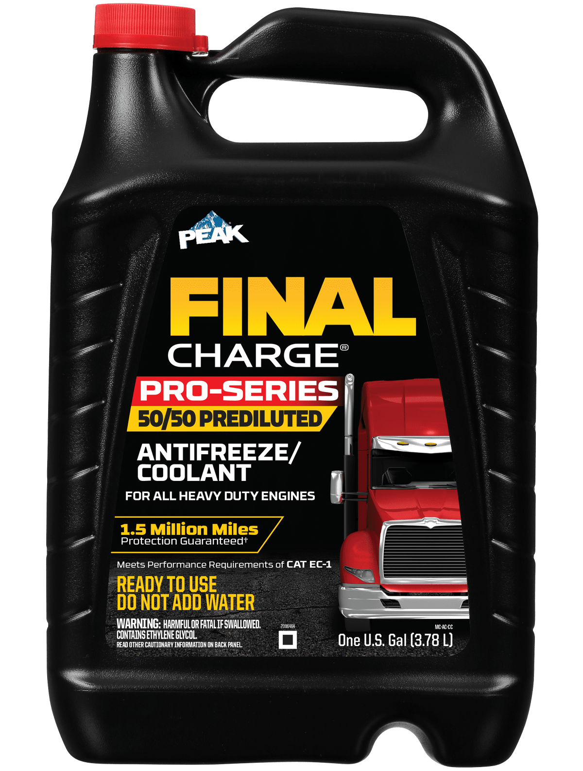 (3 pack) FINAL CHARGE Pro-Series 50/50 Prediluted Antifreeze + Coolant for Heavy Duty Engines, 1 gal