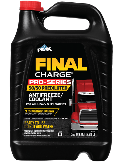 (3 pack) FINAL CHARGE Pro-Series 50/50 Prediluted Antifreeze + Coolant for Heavy Duty Engines, 1 gal