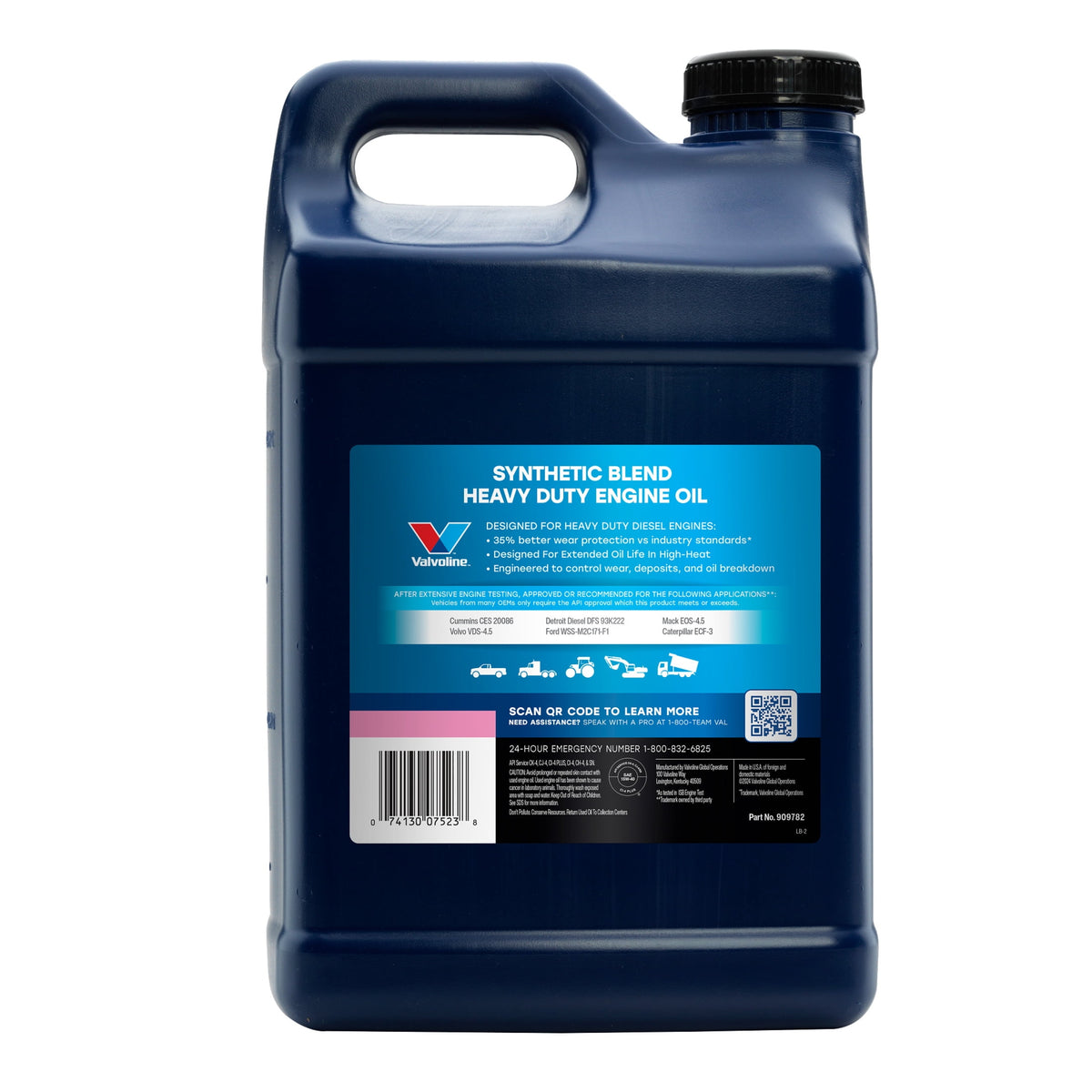 Valvoline Heavy Duty Diesel Synthetic Blend 15W-40 Engine Oil 2.5 Gallon