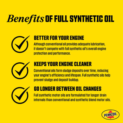 (2 pack) Pennzoil High Mileage Full Synthetic 5W-20 Motor Oil, 5 Quart