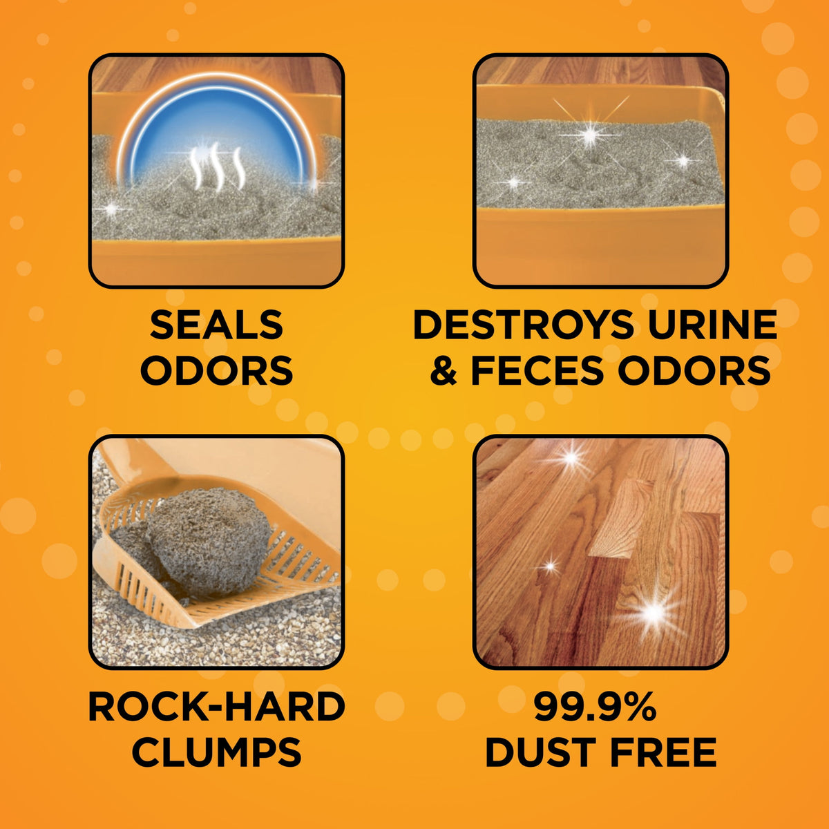 (4 pack) ARM & HAMMER Dual Defense with Microban Clumping Cat Litter for Multi-Cat Households, 14 lbs