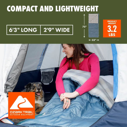 (2 pack) Ozark Trail 50 Degree Flannel-Lined Rectangular Sleeping Bag