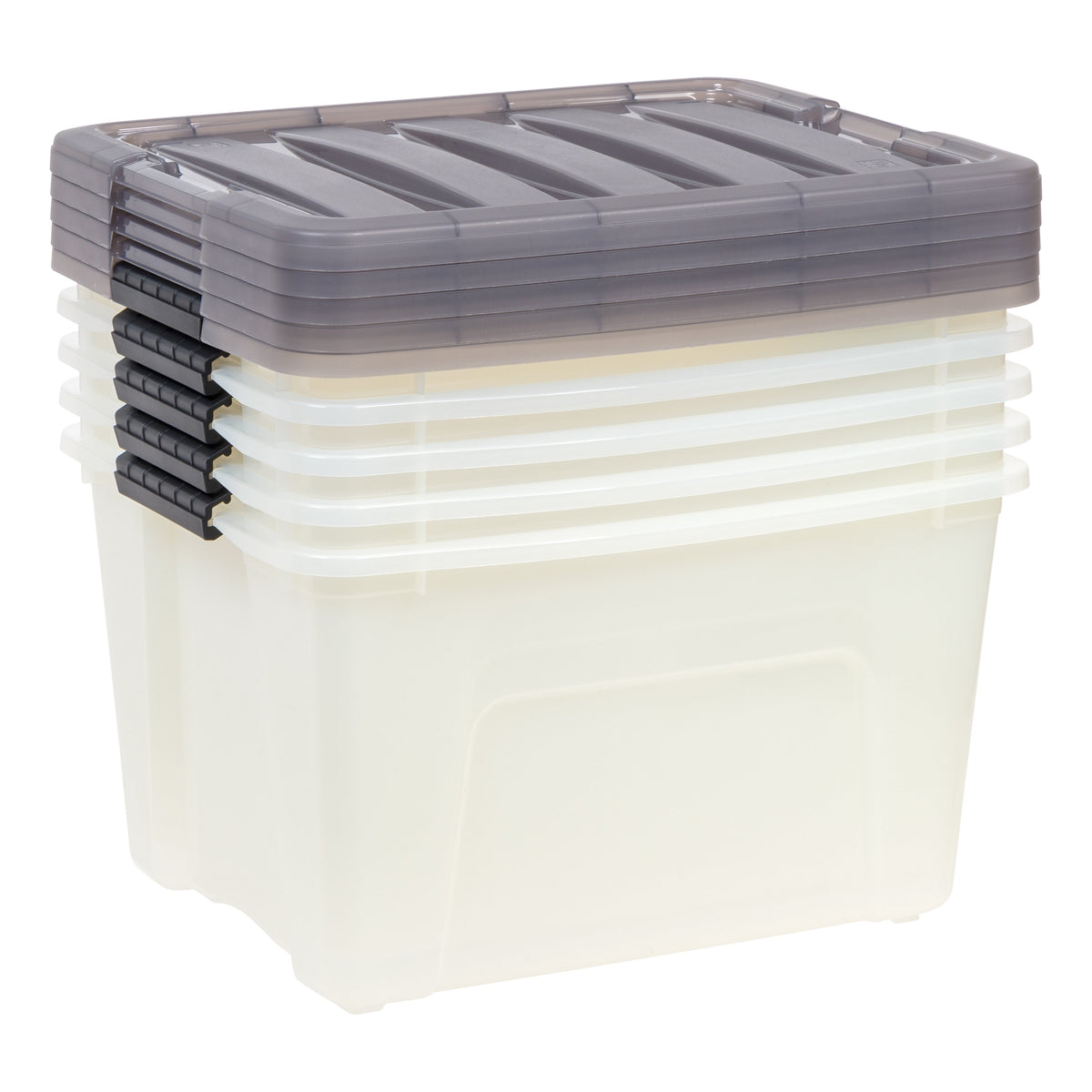 IRIS 40 Qt. Plastic Storage Bins with Lids, Stackable Storage Containers, Totes, 5 Pack