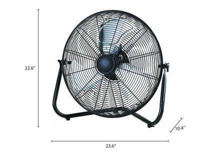 Mainstays 22.64 inch Black Floor Fan with 3 High Velocity Speeds, Tilt Mechanism