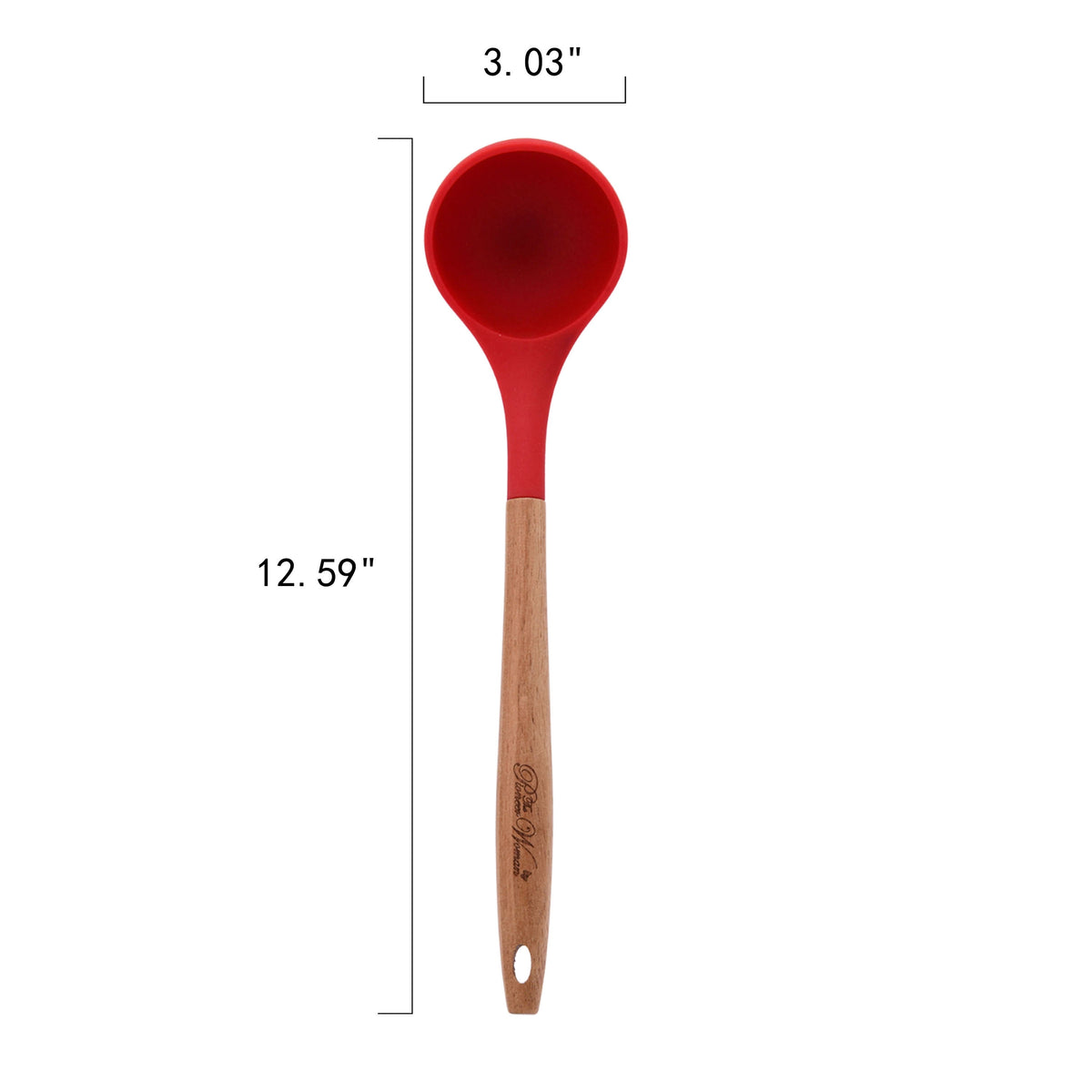 The Pioneer Woman 10-Piece Silicone Kitchen Utensil Set with Acacia Wood Handles, Red