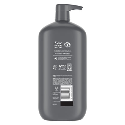 (4 pack) Dove Men+Care Body And Face Scrub Body Wash For Men Charcoal + Clay With 24-Hour Nourishing Micromoisture Technology, 30 fl oz
