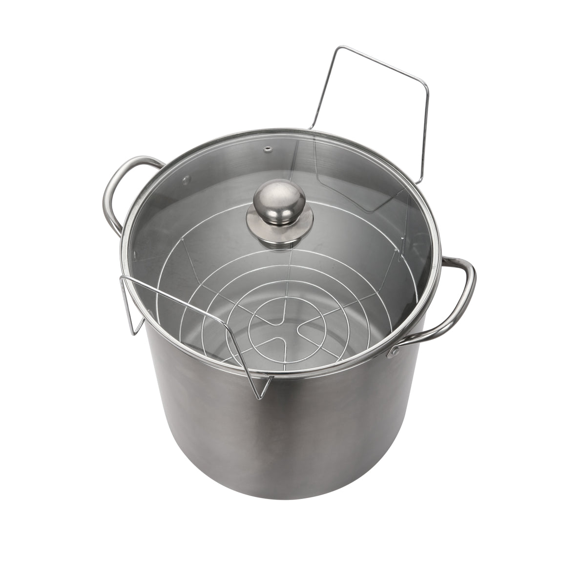 Mainstays 21.5 Quart Stainless Steel Canning Pot with Rack, Dual Water Bath Canner and Steam Canner