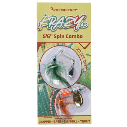 ProFISHiency Krazy 2.0 5ft 6in Medium Light Fiberglass Spinning Fishing Combo