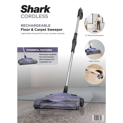 Shark Cordless Carpet & Floor Sweeper, 12-in. Cleaning Path, Motorized Brushroll, Edge Cleaning, V2945Z