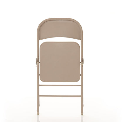 Mainstays All-Steel Metal Folding Chair, Beige, Set of 4