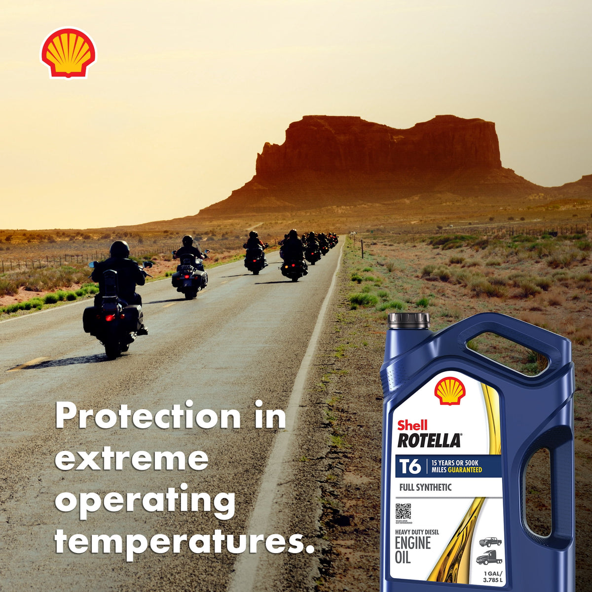 Shell Rotella T6 Full Synthetic 5W-40 Diesel Engine Oil, 1 Gallon