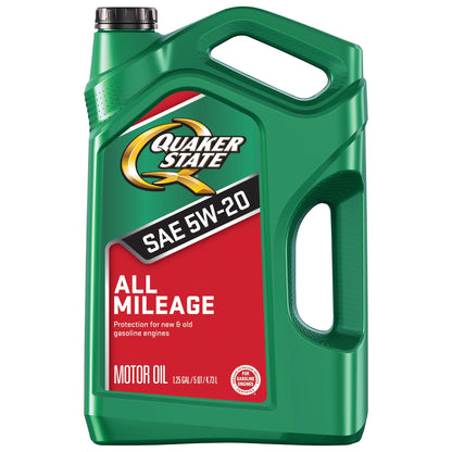 (2 pack) Quaker State All Mileage 5W-20 Motor Oil, 5 Quart
