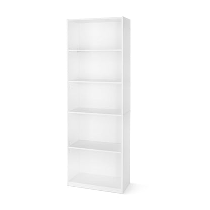 Mainstays 5-Shelf Bookcase with Adjustable Shelves, White