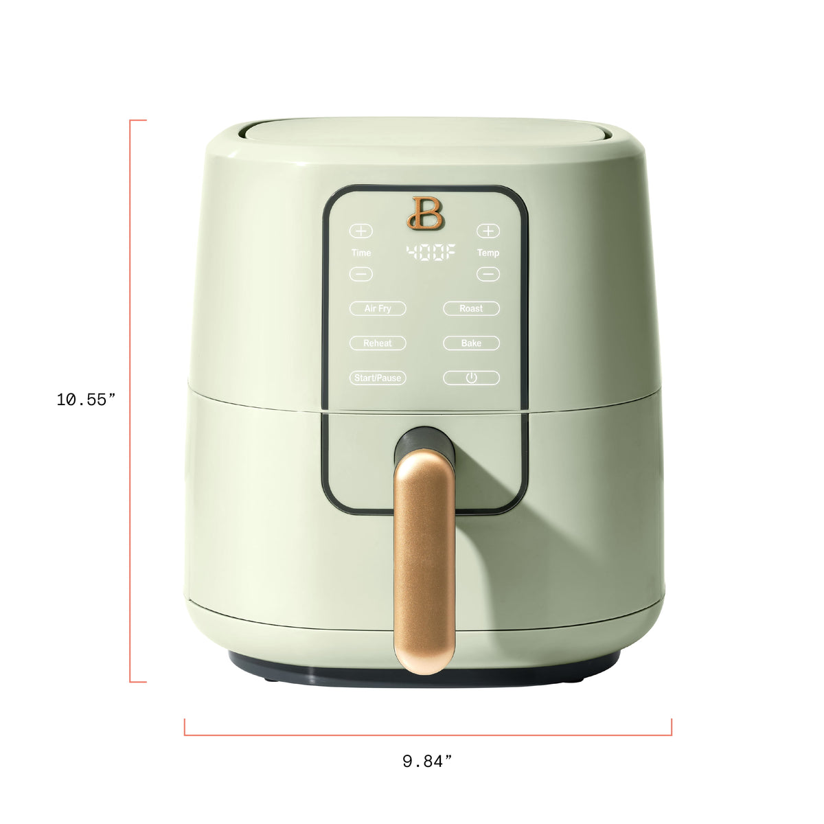 Beautiful 3 Qt Air Fryer with TurboCrisp Technology, EverGood Ceramic Nonstick Coating, Sage Green by Drew Barrymore