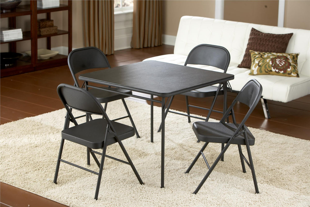 Mainstays Steel Folding Chair, Black, Set of 4