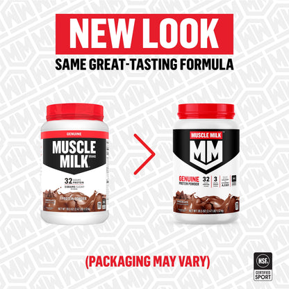 Muscle Milk Genuine Protein Powder, Vanilla, 32g Protein, 1.9lb, 30.9oz