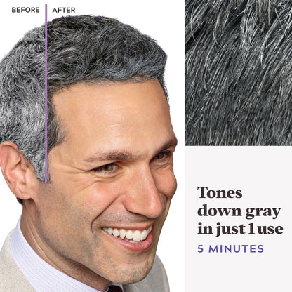 Just For Men Touch of Gray Haircolor, Gray Men's Hair Color - T-55 Black, (Pack of 3)