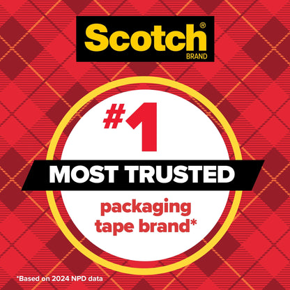 Scotch Heavy Duty Packaging Tape, 3" Core, Clear, 1.88" x 54.6 yds, 6 Rolls