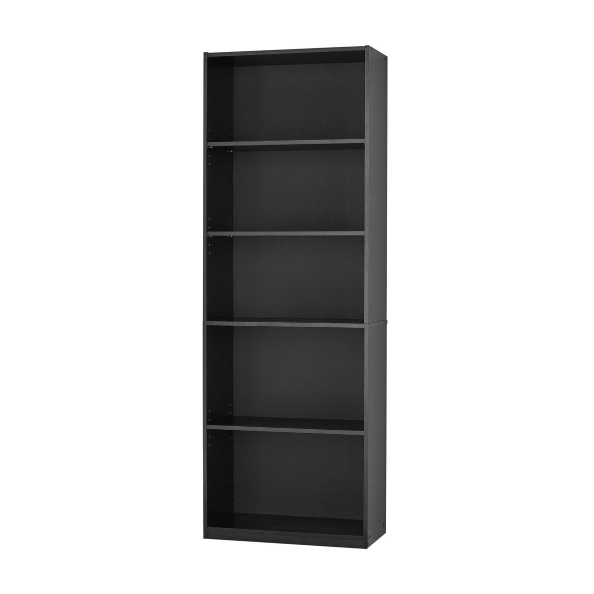 Mainstays 5-Shelf Bookcase with Adjustable Shelves, True Black Oak
