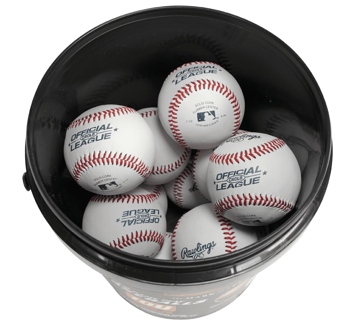 Rawlings | Official League CROLB Practice Youth Baseballs | 10U | Bucket | 12 Count