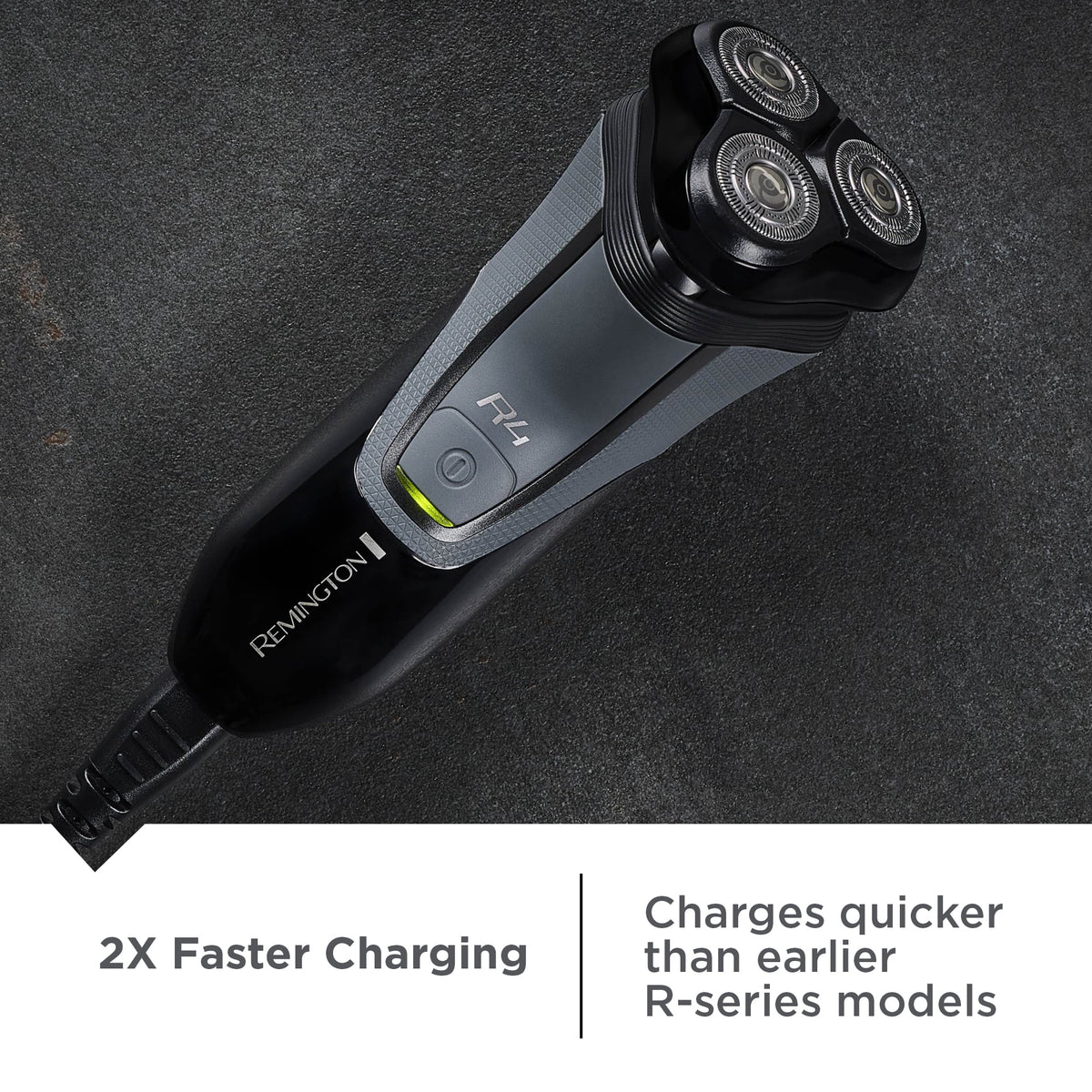 REMINGTON R4 Style Series Men's Rotary Electric Shaver, Cordless Rechargeable, Wet & Dry, Pop-Up Trimmer, Black