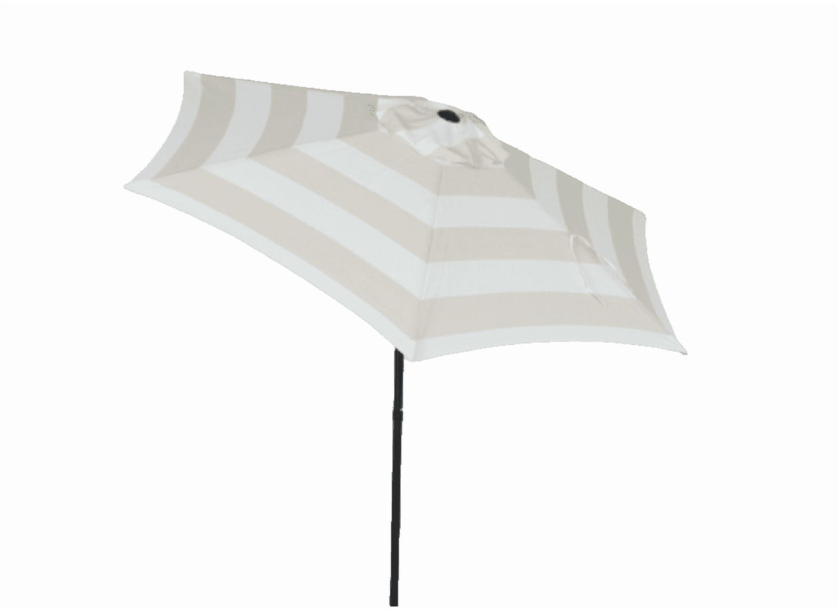 Mainstays 7.5ft Round Market Outdoor Umbrella with Push-Up Lift and 3-Angle Tilt in Tan Stripe