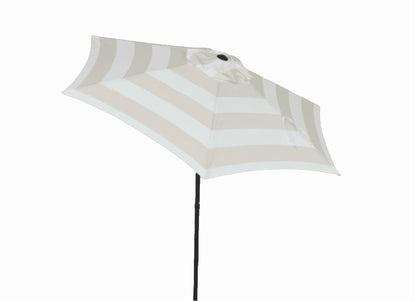 Mainstays 7.5ft Round Market Outdoor Umbrella with Push-Up Lift and 3-Angle Tilt in Tan Stripe