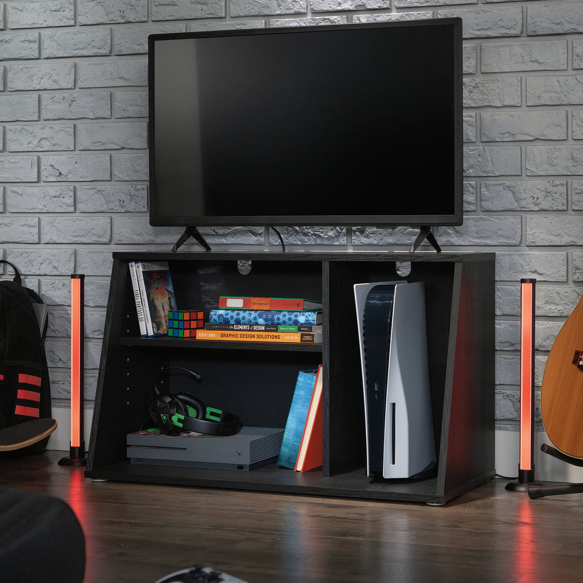 Mainstays Gamer TV Stand Console for TVs up to 32 in, Black Finish