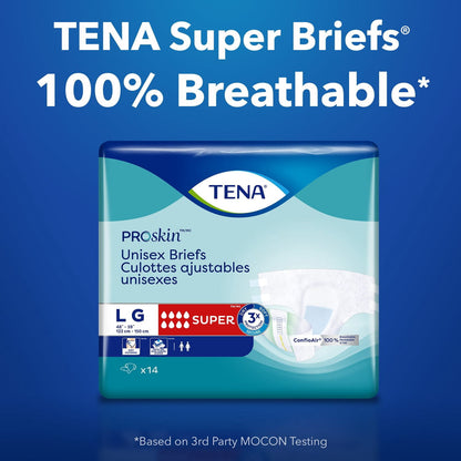 TENA ProSkin Unisex Adult Diapers, Super Absorbency, XL, 48 Count