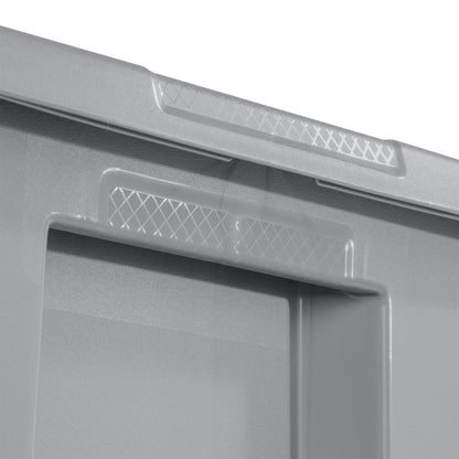 Sterilite Large Storage Bin, 18 Gallon Durable Plastic Storage Tote with Snap-On Lid, Gray, 8 pack
