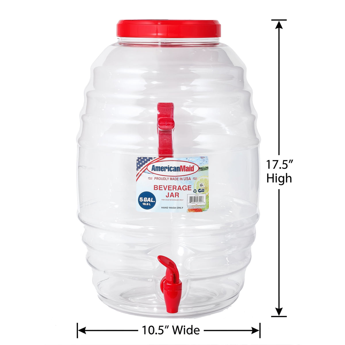 (2 pack) American Maid 5-Gallon Vitrolero Red Beverage Dispenser