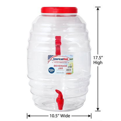 (2 pack) American Maid 5-Gallon Vitrolero Red Beverage Dispenser