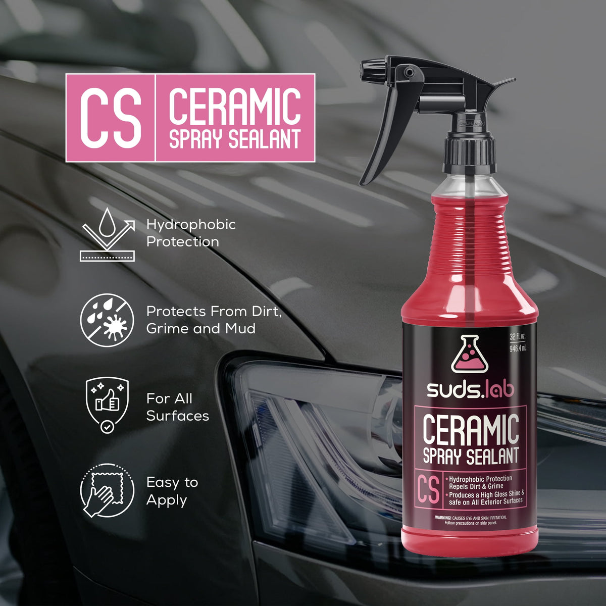 (3 pack) Suds Lab CS Ceramic Spray Vehicle Sealant - 32 fl oz bottle