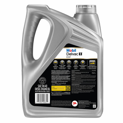Mobil Delvac 1 ESP Heavy Duty Full Synthetic Diesel Engine Oil 5W-40, 1 Gal.