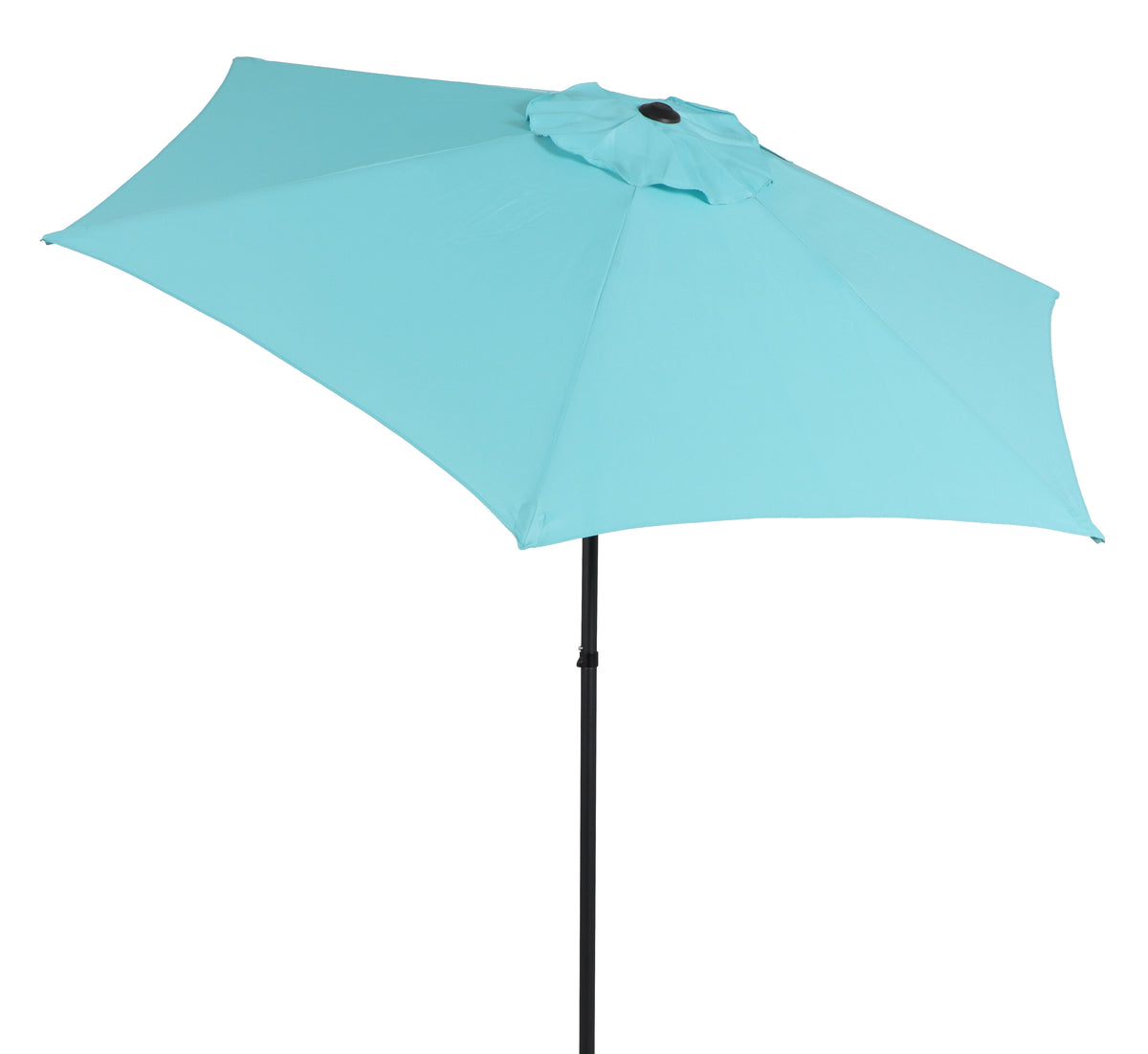 Mainstays 7.5ft Round Market Outdoor Umbrella with Push-Up Lift and 3-Angle Tilt in Aqua