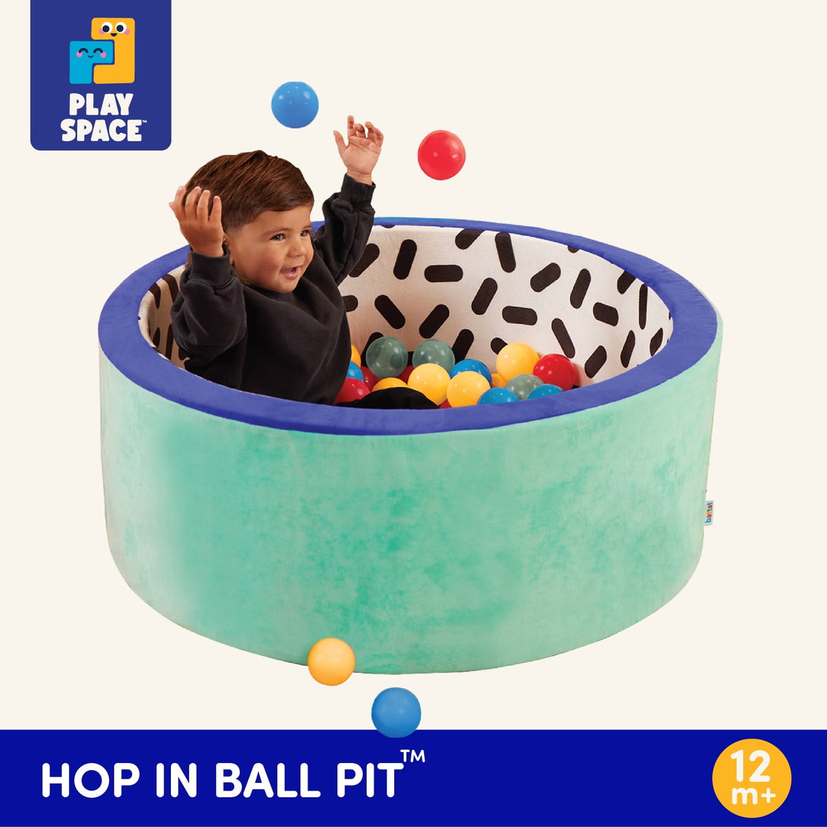 Battat Hop in Foam Ball Pit with with 65+ Balls and Washable Cover, Toddler and Preschool Indoor Toy