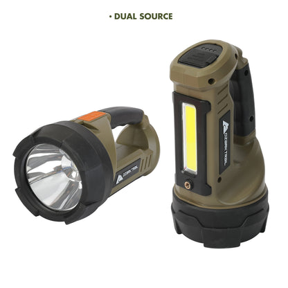 Ozark Trail 4000 Lumen Dual Source Rechargeable Flashlight with 5000 mAh Power Bank, Olive