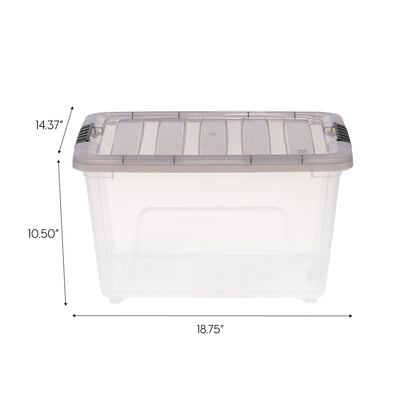 IRIS 32 Qt. Plastic Storage Bins with Lids, Stackable Storage Containers, Totes, 5 Pack