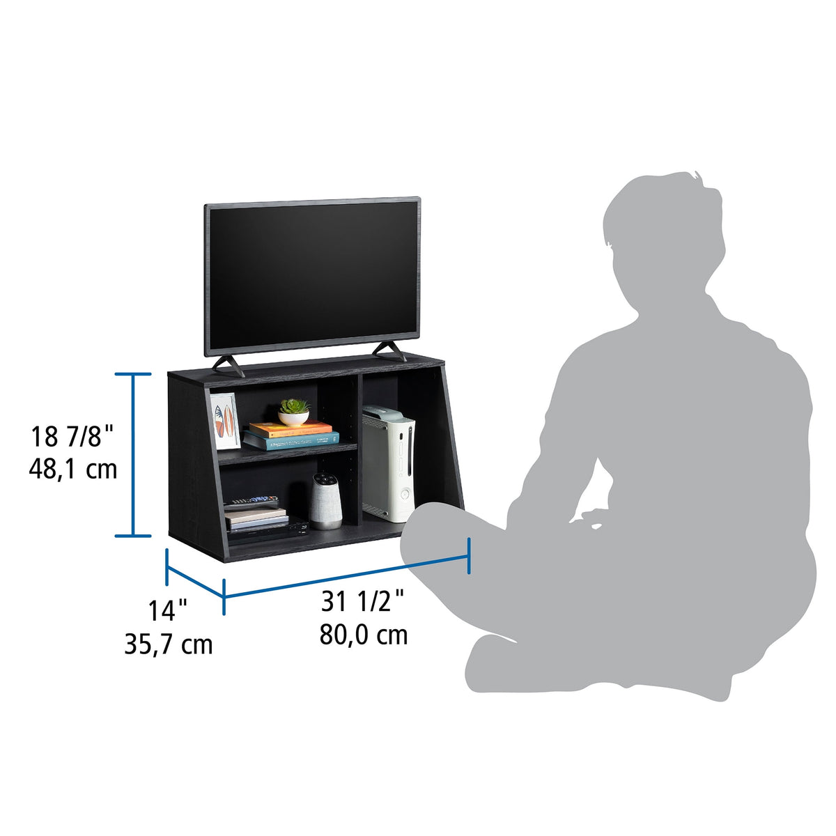 Mainstays Gamer TV Stand Console for TVs up to 32 in, Black Finish