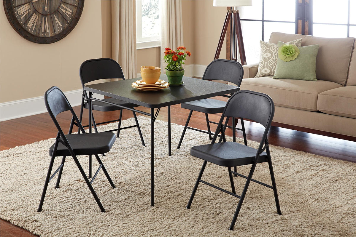 Mainstays Steel Folding Chair, Black, Set of 4