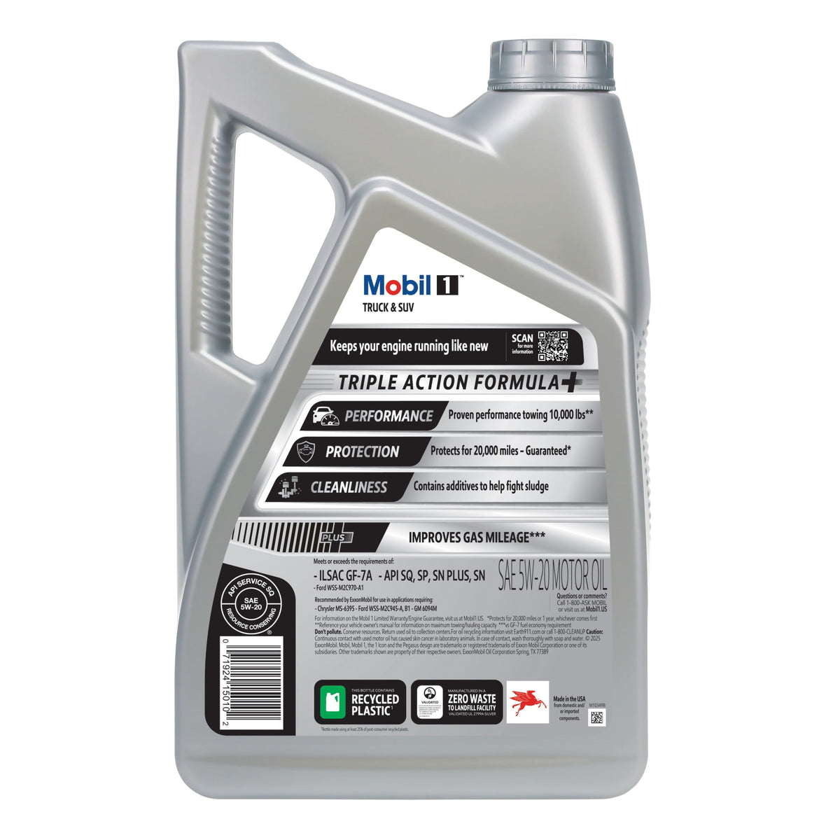 Mobil 1 Truck & SUV Full Synthetic Motor Oil 5W-20, 5 Quart