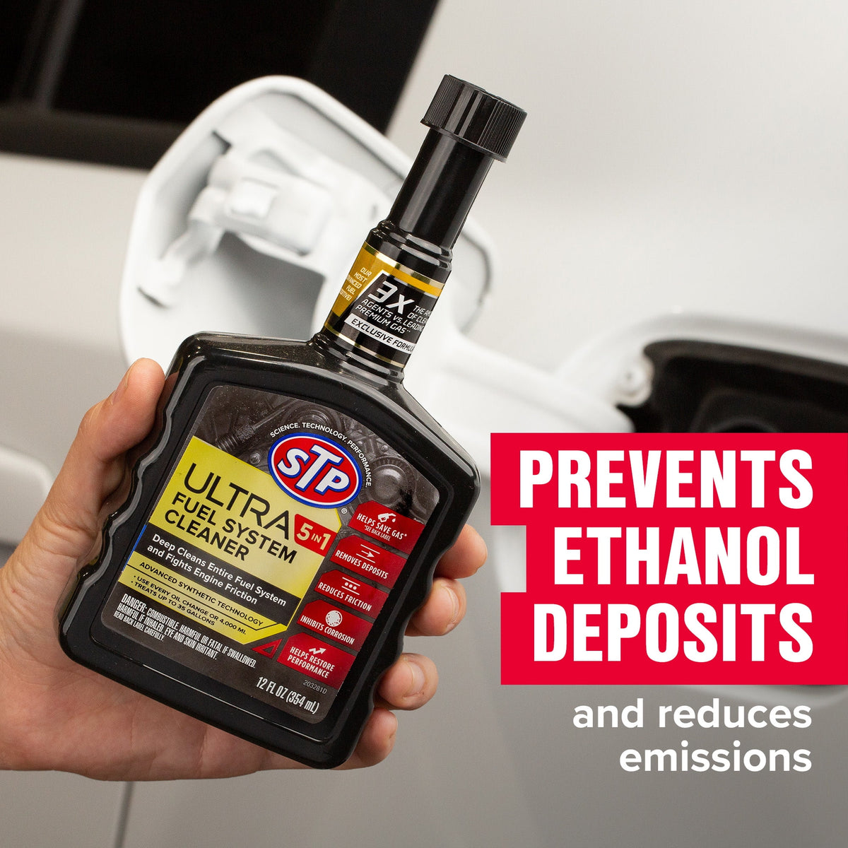 (3 pack) STP Ultra 5-in-1 Fuel System Cleaner Gas Additive, 12 fl oz