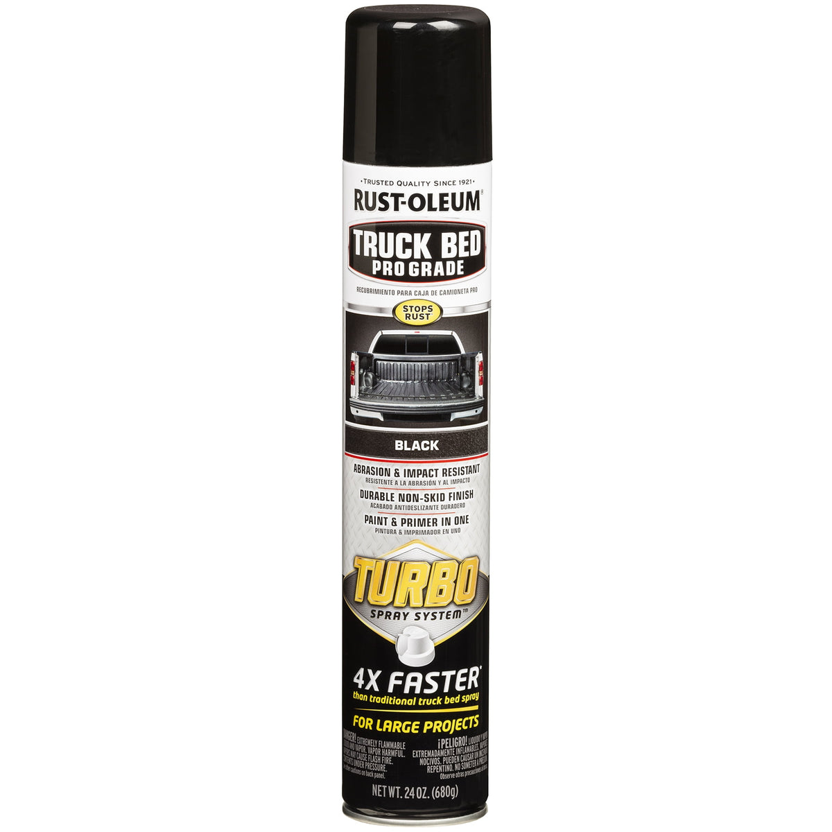 (2 pack) Rust-Oleum Stops Rust Turbo Automotive Flat Textured Truck Bed Spray Paint, Black, 24 oz