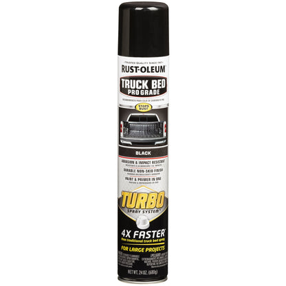 (2 pack) Rust-Oleum Stops Rust Turbo Automotive Flat Textured Truck Bed Spray Paint, Black, 24 oz