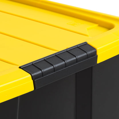 IRIS 60 Qt Black Plastic Storage Bin with Lid Tote, Plastic Storage Container with Lid, 6-Pack
