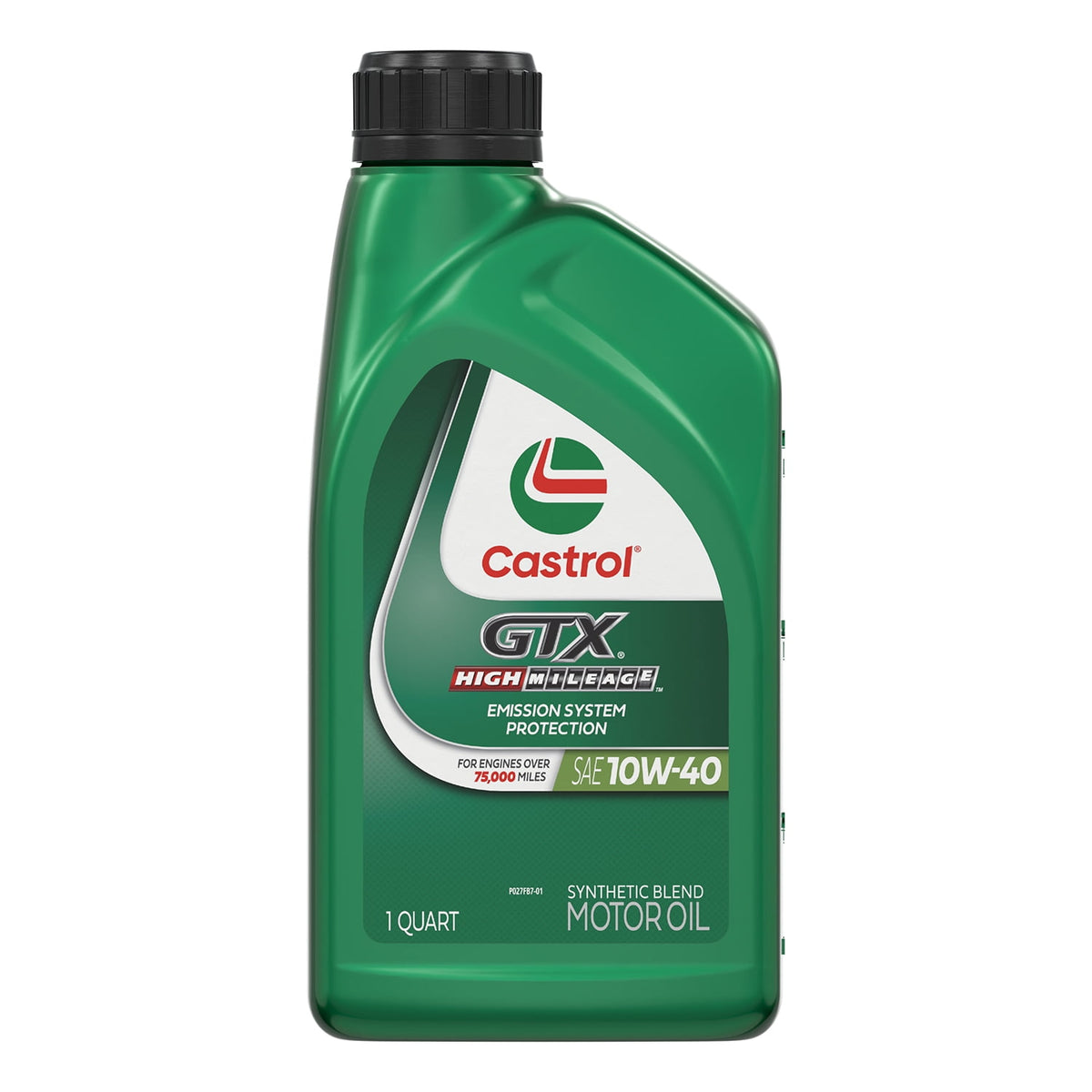 (5 pack) Castrol GTX High Mileage 10W-40 Synthetic Blend Motor Oil, 1 Quart