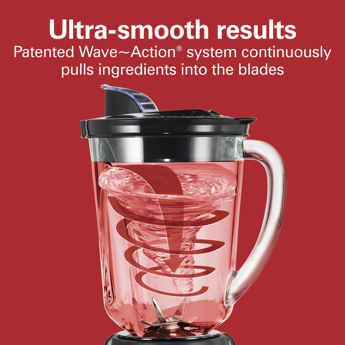 Hamilton Beach Wave Action Smoothie Blender, 48 oz Glass Jar 800 W 12-Function Countertop Blender for Kitchen, Black
