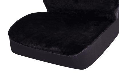 Auto Drive 2- Piece Car Seat Covers High Back Soft Faux Fur Polyester Black, Universal Fit, 2002SC101