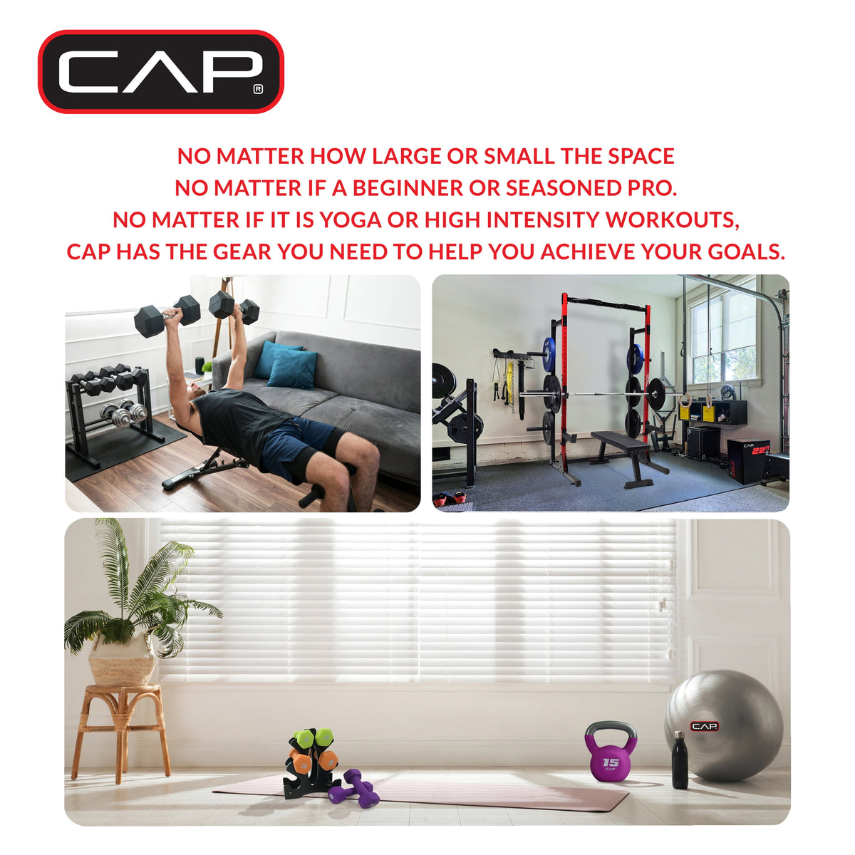 CAP Barbell Standard 7.5lb BLACK Plate Pack B (x4)