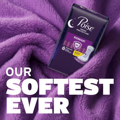 Poise Women's Overnight Incontinence Pads, Extra Coverage (72 Count)
